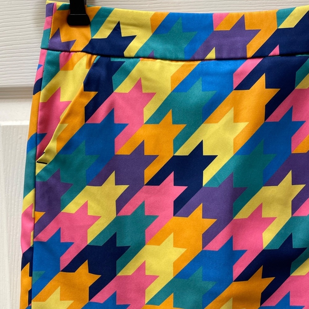 Loudmouth Ladies Skort Women's Sz 4 Golf Tennis MultiColor Houndstooth Side Zip